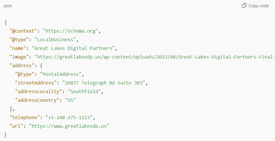 Local Business Schema
