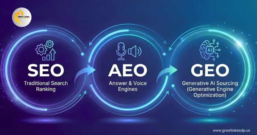 What is SEO vs AEO vs GEO